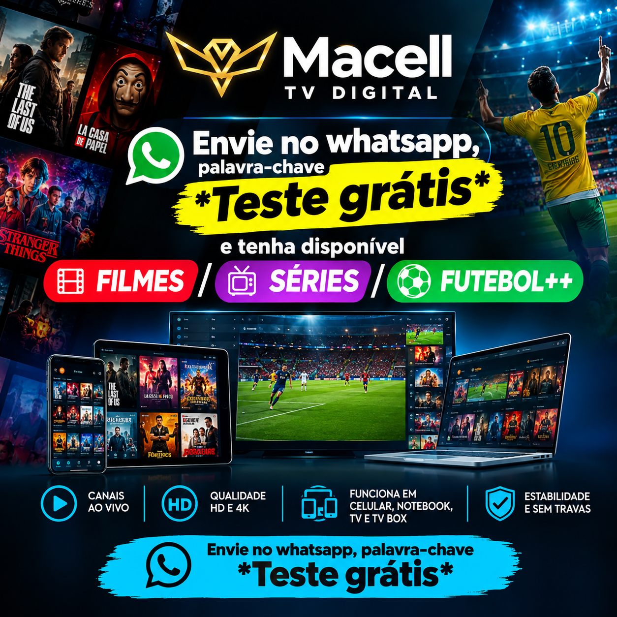 ⚡⚡Teste grátis ⚡⚡ FUTEBOL/FILME/SÉRIES (celular/TV/TVBOX)